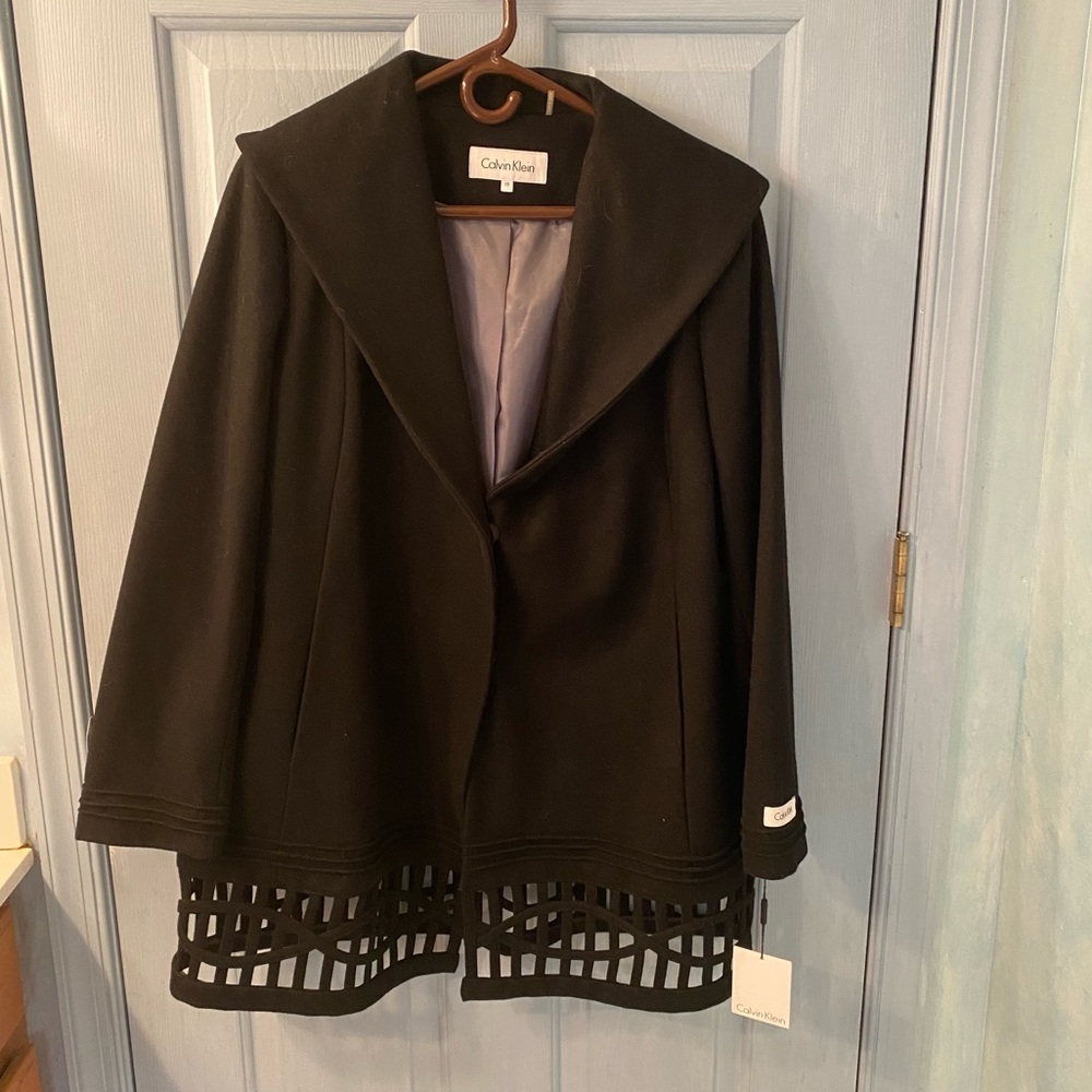 Wool black Calvin Klein coat